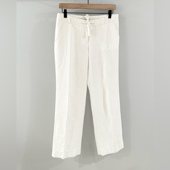 J. Crew Linen Blend Wide Leg Pants White Size 0 - Picture 2 of 6